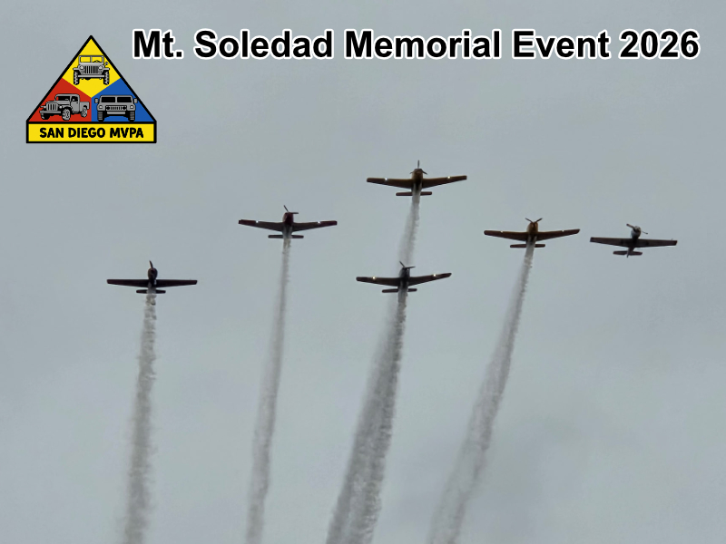 Six aircraft flyover at Mt. Soledad Memorial Event 2026